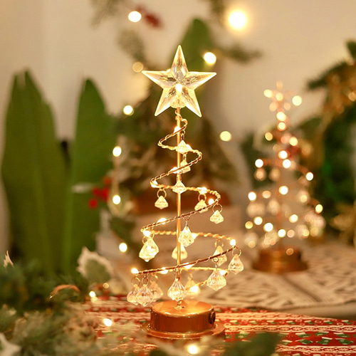탁상 조명 크리스마스 트리 타겟 스파이럴 스타 크리스탈 장식 테이블