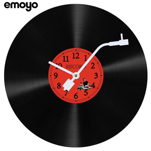 레코드 벽시계 축음기 블랙풀 그래피티 빈티지 바 카페 시계-633196