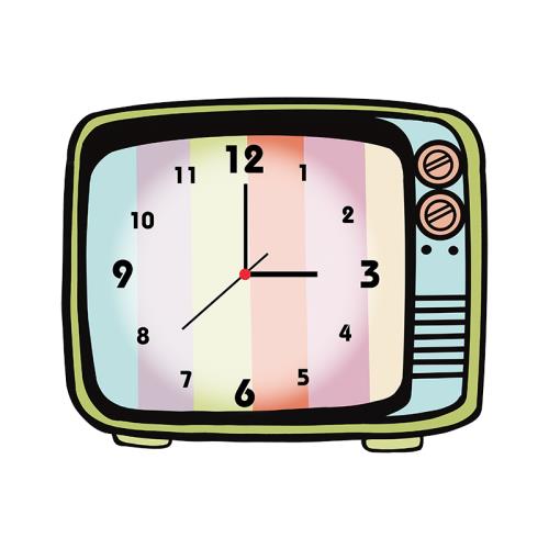 빈티지 벽시계 TV 티비 인테리어 시계 거실 스튜디오 매장 인테리어-633210