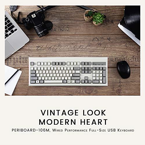 키보드 미국 Perixx PERIBOARD106M 유선 성능 풀사이즈 USB 곡선형 인체공학적 키 - 585114