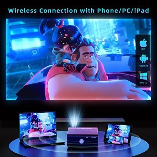 휴대용 미니 빔 프로젝터 미국 WiFi를 지원하는 Odsea 휴대용, 1080P 홈시어터 210인치 디스플레이