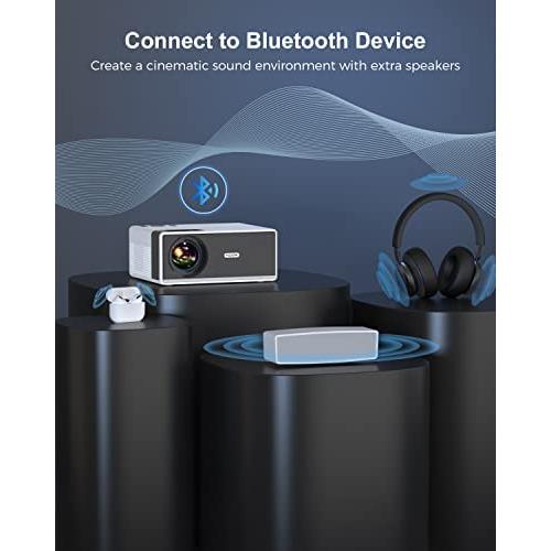 휴대용 미니 빔 프로젝터 미국 WiFi 및 블루투스를 지원하는, 5G 12000L 4K 지원 FHD 1080P 휴대용 야외 5.1 블루투스 영화 비디오