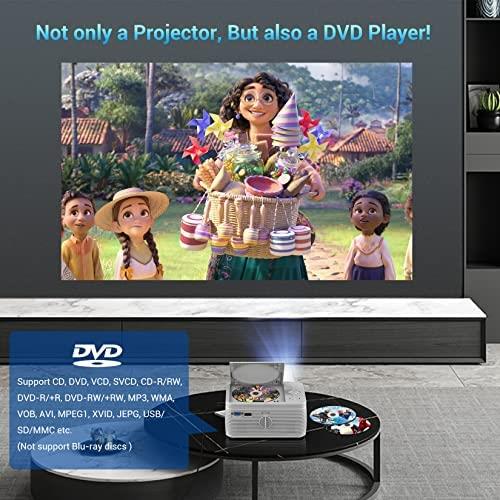 휴대용 미니 빔 프로젝터 미국 DVD 플레이어가 있는 BIGASUO 5G WiFi - 블루투스가 1080P 지원 홈