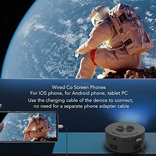 휴대용 미니 빔 프로젝터 미국 비디오, HD 1080P LED 휴대용 최대 100인치 USB 충전 무선 영화 내장 스피커