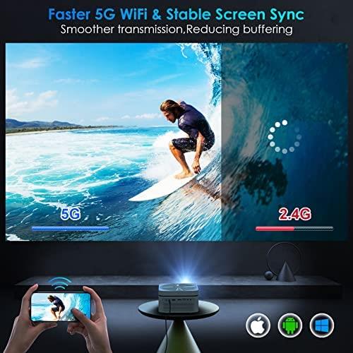 휴대용 미니 빔 프로젝터 미국 블루투스가 포함된 DVD 플레이어 내장 5G WiFi - OSQ Mini 휴대용 1080P 지원