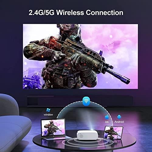 휴대용 미니 빔 프로젝터 미국 WiFi 및 블루투스 5.1이 포함된 실외, TOPTPRO 2023 업그레이드 12000L 1080P 풀 HD 지원, 300 디스플레이