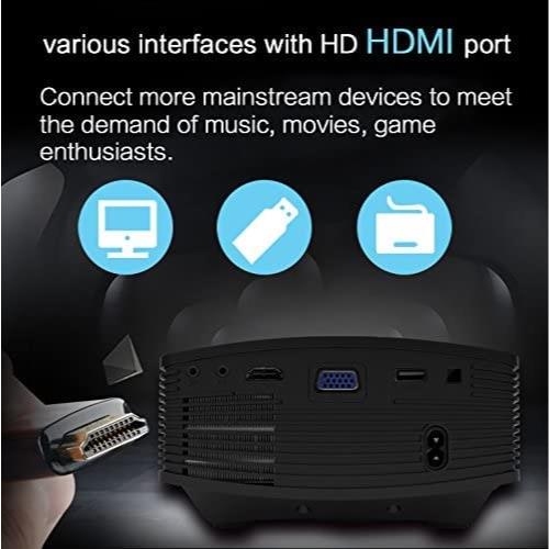 휴대용 미니 빔 프로젝터 미국 iOS 안드로이드 Windows PS5 컴퓨터 TV용 HDMI USB SD AV가 포함된 1080P 네이티브 휴대용
