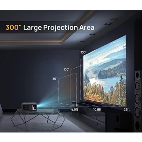 휴대용 미니 빔 프로젝터 미국 UUO 4K, 야외 가정용 네이티브 1080P 영화 지원 HD 비디오