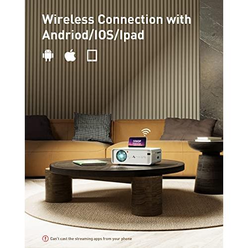 휴대용 미니 빔 프로젝터 미국 야외용 휴대용 WiFi 동영상 8000L 1080P HD 및 200화면 지원, 홈시어터