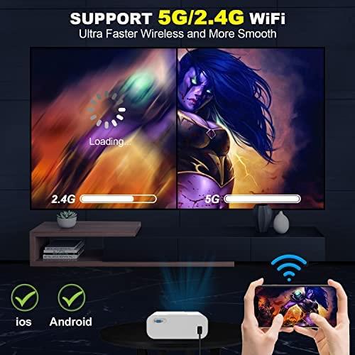 휴대용 미니 빔 프로젝터 미국 iOS 안드로이드 Win TV 스틱과 호환되는 WiFi 및 블루투스 4K 지원