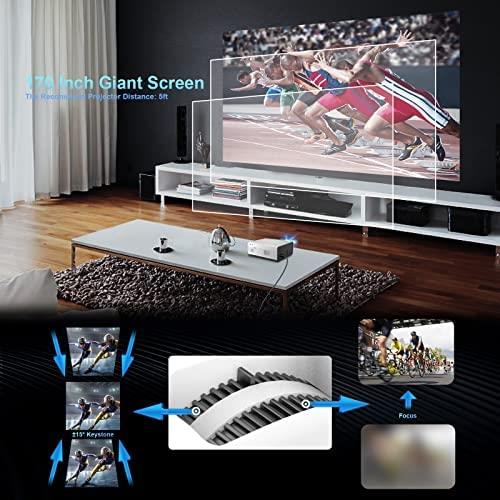 휴대용 미니 빔 프로젝터 미국 야외 영화용 ENUOSMA WiFi - 스마트폰 화면 동기화, 지원 1080P, iOS 안드로이드 HDMI USB AV와 호환