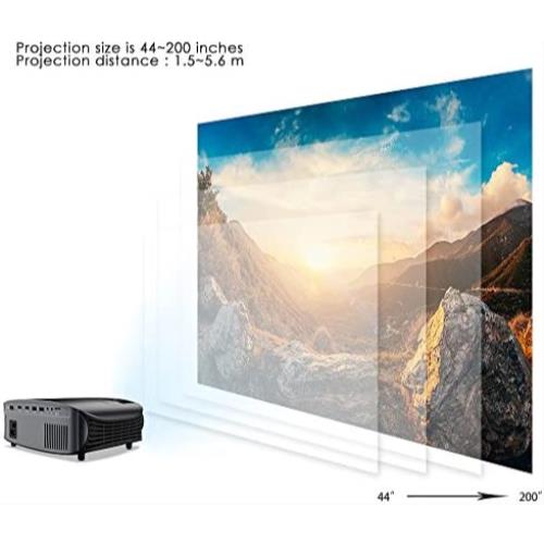 휴대용 미니 빔 프로젝터 미국 GoDee 2023 Dolby Native 1080P 비디오 9500L 야외 영화 230인치 가정용 Fire TV 스틱과 호환, PS4, HDMI, VGA, AV 및 USB, 블랙(YG600)