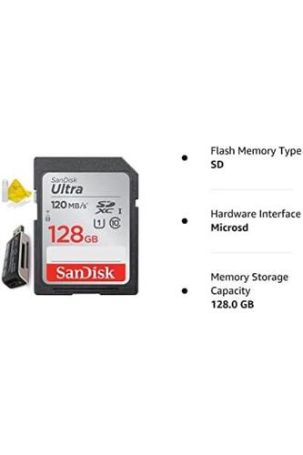 샌디스크 128GB 울트라클래스 10 SDXC UHS-ISD 메모리 카드 미국-638113