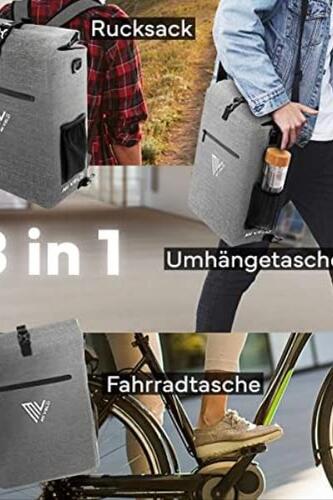 MIVELO 독일 자전거가방 3in1 백팩 숄더백 방수 탈착식 노트북 가방(25L)회색