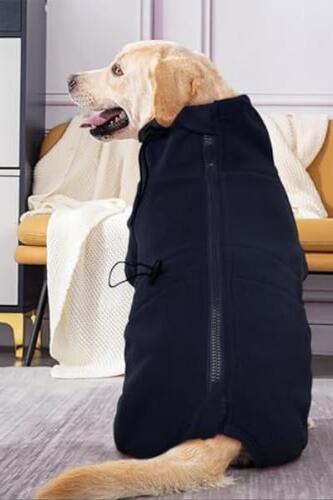 ROZKITCH Dog 겨울 코트 부드러운 플리스 풀오버 잠옷,애완동물 방풍 따뜻한 방한 재킷 강아지 자켓 반려견 패딩-640717