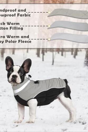 WOYYHO 도그 코트 겨울용 애견  따뜻한 애견 코트  내장 하네스 방풍 목폴라 도그 강아지 자켓 반려견 패딩-640721
