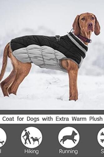 FUAMEY 도그 코트,따뜻한 도그 재킷 겨울 코트 패드드 도그 플리스 강아지 자켓 반려견 패딩-640728