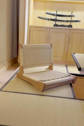 다다미의자 료칸 일본식 차 의자 등나무 실내 레그리스 낮은 등받이