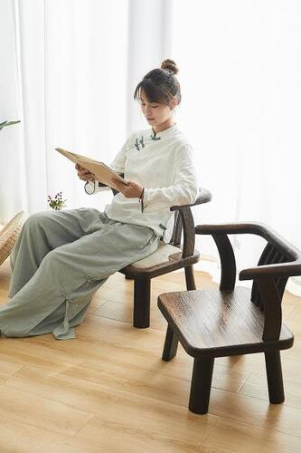 다다미의자 료칸 일본식 원목 낮은 의자 등받이 작은 플로어 시트