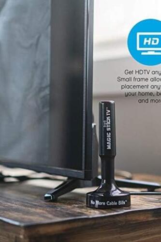 매직스틱 TV MS 50 모델, 디지털 HDTV 1080P HD 채널용 신호 부스터 안테나, 16.5ft 케이블, 블랙 미국-642419