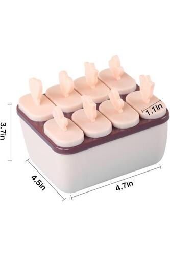 8개의 팝스가 있는 뷰티첸 베이비 BPA 무료 재사용 가능 디프로스트 박스가 이지 릴리즈 (핑크) 미국 아이스크림 메이커 몰드-642605