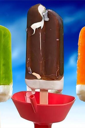 킨텍스굿 4pcs 재사용 가능한 홀더, 어린이용 드립 프리 용 콘 홀더 캐처 미국 아이스크림 메이커 몰드-642598