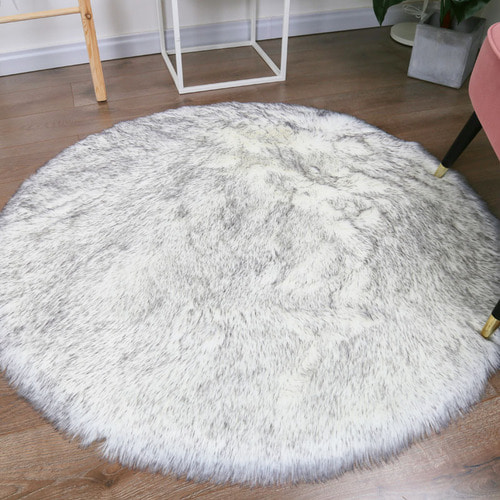 원형 러그 카페트 흰색 롱 털이 있는 원형 카펫 매트 컴퓨터 의자 털 카펫 눕방-22293192475639