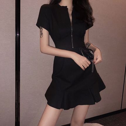 클럽 여성 원피스 클럽 여성복 여름 신상 햅번풍 날씬한 치마 속-22293192499708