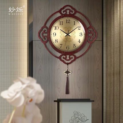 인테리어 인기 예쁜 벽시계 신중국식 아이디어 벽시계 가정용 거실장식 아트워치-502869