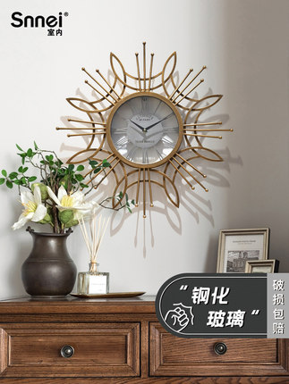 인테리어 인기 예쁜 벽시계 아메리칸 패션 크리에이티브 시계 장식 가정용 개성 철예종-502911