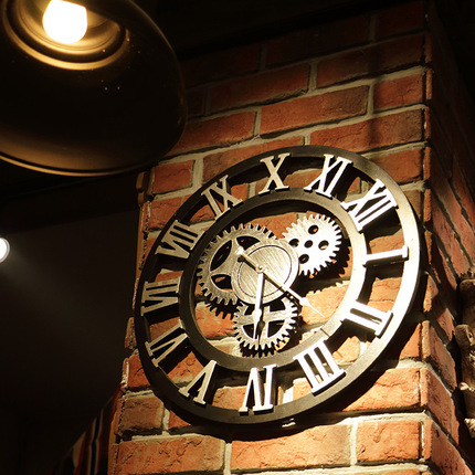 인테리어 인기 예쁜 벽시계 신상품 빈티지 공업풍 기어 벽걸이 시계 크리에이티브 미식 레스토랑 룩-502928