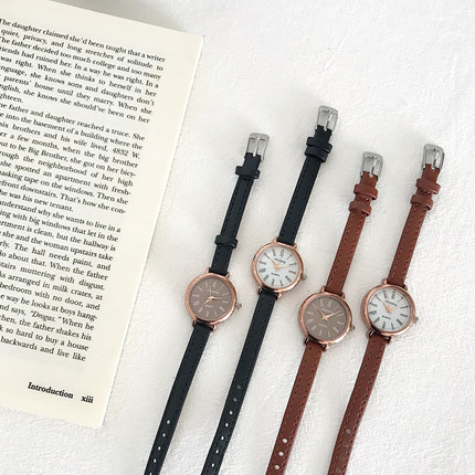 여성 가죽 밴드 손목시계 스타일의 여성용 시계는 정교한 빈티지 작은 다이얼-502957
