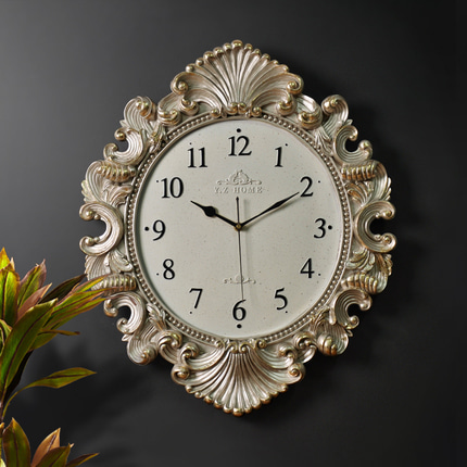 인테리어 인기 예쁜 벽시계 유럽식 복고 괘종시계 거실 전원 시계 창의적이고 개성 있는 천사시계-503009
