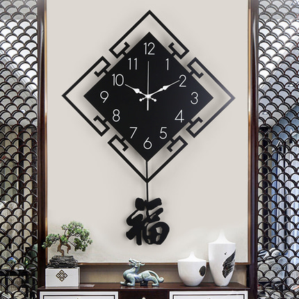 인테리어 인기 예쁜 벽시계 뉴 차이나 괘종 거실 홈 패션 심플 벽걸이 시계 아이디어 중-503043