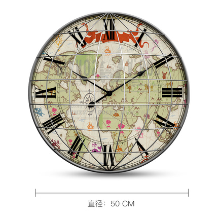 인테리어 인기 예쁜 벽시계 지구 벽시계 개성 패션 거실 스톤 시계 교실 장식-503143