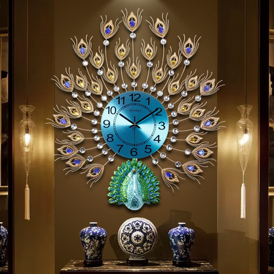 인테리어 인기 예쁜 벽시계 미국식 철예 중국풍 시계 괘종 거실 벽걸이 액세서리 유럽식 창-503157