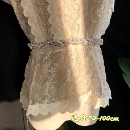 여성벨트 원피스 장식 슬림 체인 여성 패션  3줄 진주-510639