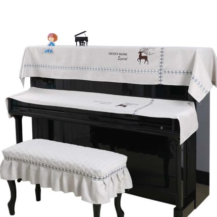 피아노 커버 피아노덮개 심플 모던 피아노 3종 반컵 커버 패브릭 프린트 유럽식 심플-513164