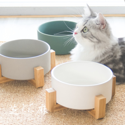 반려동물 고급 식기 스탠드 고양이 그릇 개 그릇 도자기 고양이 그릇 단 그릇 물 물 물-514658