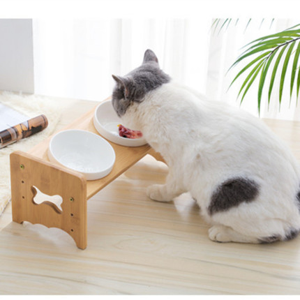 반려동물 고급 식기 스탠드 신제품 고양이 그릇 개 그릇은 리프트 목을 축이고 물을 마시는 테라스-514659