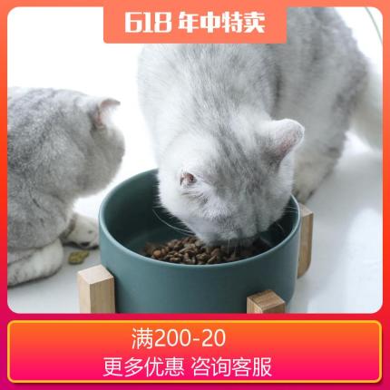 반려동물 고급 식기 스탠드 도자기 고양이 그릇 고양이 식량 그릇 강아지 그릇 식수 그릇 쌍-514758