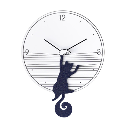 고양이 벽시계정음 시계 가정용 거실로 심플하고 모던한 꼬리흔들기 아이덴티티-519541
