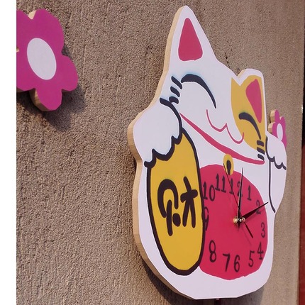 고양이 벽시계돈 많은 고양이가 시계시계 식당 아이디어 옷가게 통로걸이-519644