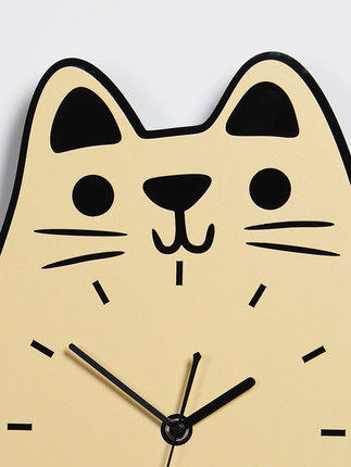 고양이 벽시계귀여운 흔들기 캐릭터 벽시계 패션 귀여운 고양이 시계 거실-519655