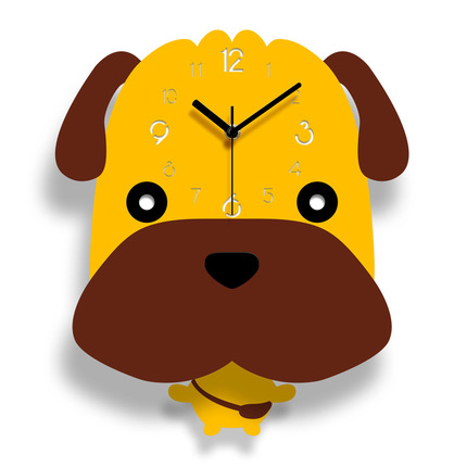 강아지 벽시계어린이 방 벽시계 캐릭터 동물시계 흔들 시계 유치원-519766