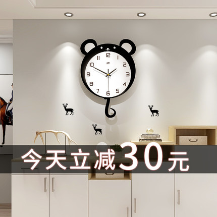 캐릭터 동물 벽시계귀여운 시계 벽시계 거실 홈 패션 시계 아이덴티티 아이디어-519908