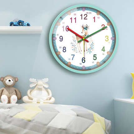 캐릭터 동물 벽시계귀여운 사슴어린이집 벽시계 아기자기한 가정용 거실 침실-519949