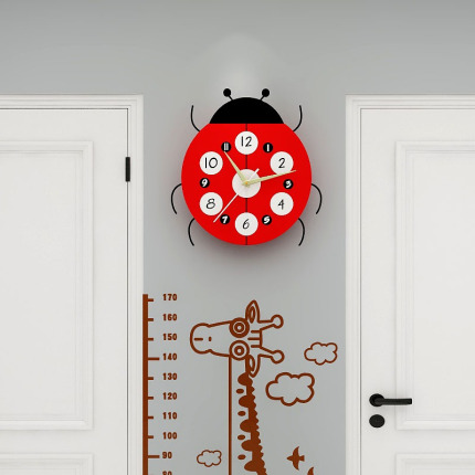 캐릭터 동물 벽시계캐릭터 시계 벽시계 거실 홈 패션 시계 레이디버그 아이디어-520030