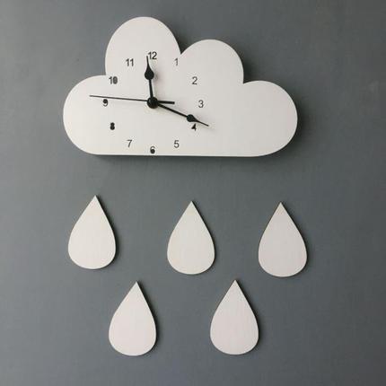 캐릭터 동물 벽시계북유럽 스타일 홈 구름 빗방울 시계 캐릭터 백운정-520053