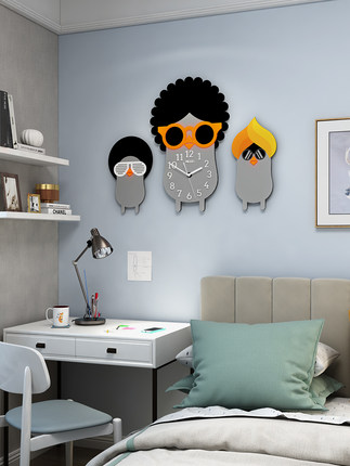 캐릭터 동물 벽시계크리에이티브 가정용 침실 귀여운 벽걸이 시계 거실-520059